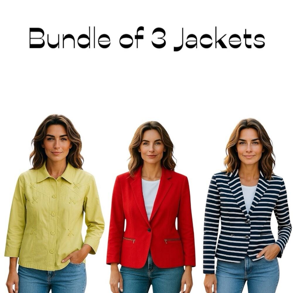 Bundle of 3 Jackets Red Yellow Black Size S